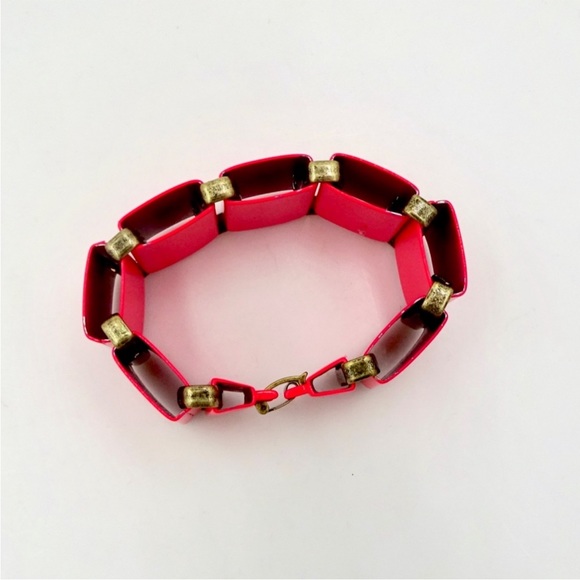 J. Crew Neon Pink Enamel Link Bracelet - Picture 4 of 4